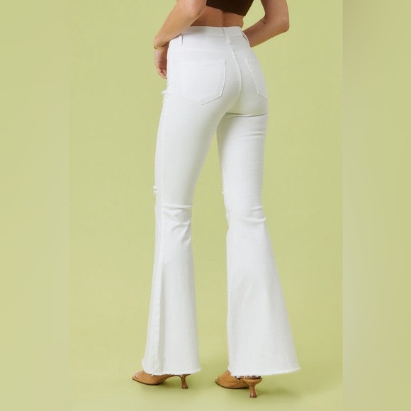 High Rise Distressed Ultra Flare Bell Bottom Jeans - Vibrant M.i.U - Picture 7 of 8